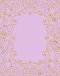 Golden Floral Butterfly Lilac Border Rug