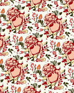 Blush Pink Rose Blossom Botanical Rug
