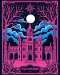 Enchanted Pink Castle Night Sky Rug