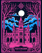 Enchanted Pink Castle Night Sky Rug
