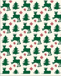 Festive Green Reindeer Christmas Trees Rug