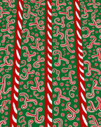 Red White Green Candy Cane Swirls Rug
