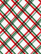Diagonal Red Green White Tartan Rug