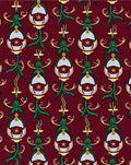 Crimson Emerald Star Lantern Floral Rug