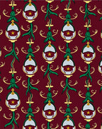 Crimson Emerald Star Lantern Floral Rug