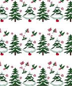 Frosted Evergreen Holly Berry Repeating Rug