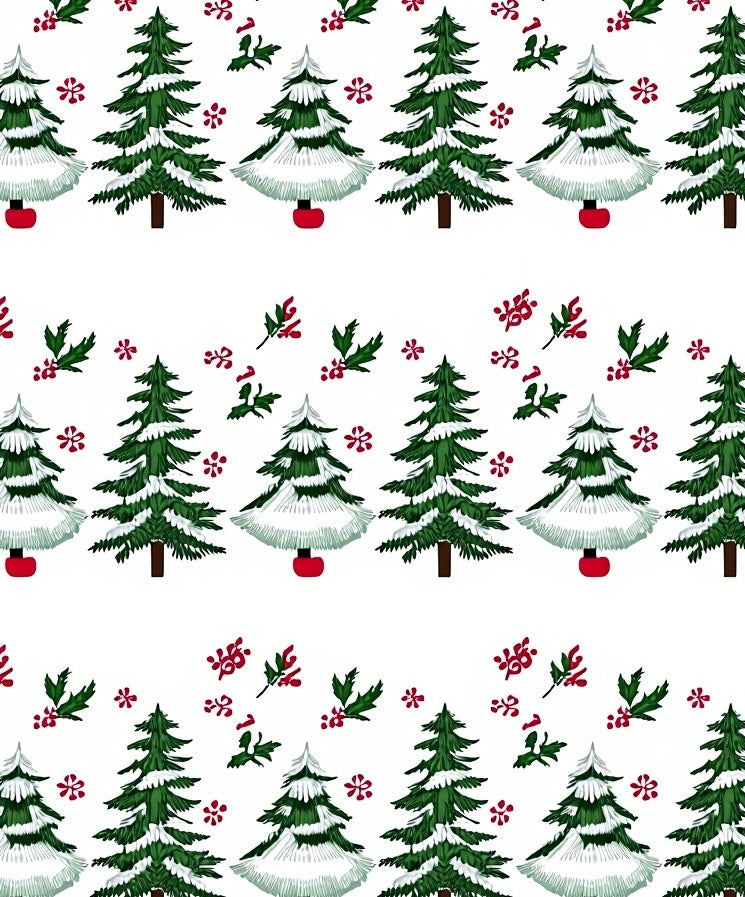 Frosted Evergreen Holly Berry Repeating Rug