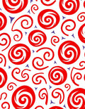 Bold Red Swirls Purple Triangles Rug