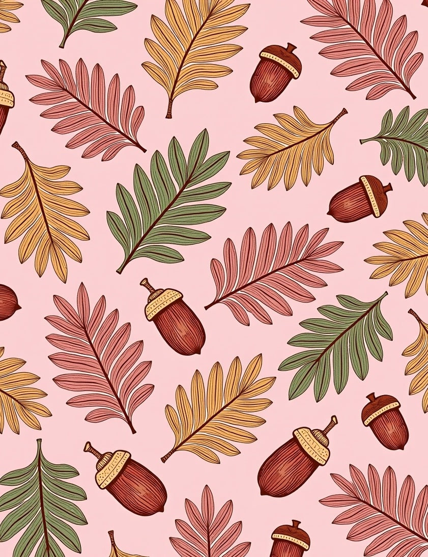 Autumn Oak Acorn Leaf Spaced Rug