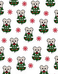 Christmas Dog White Red Snowflakes Rug