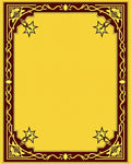 Crimson Gold Ornate Star Frame Rug