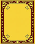 Crimson Gold Ornate Star Frame Rug