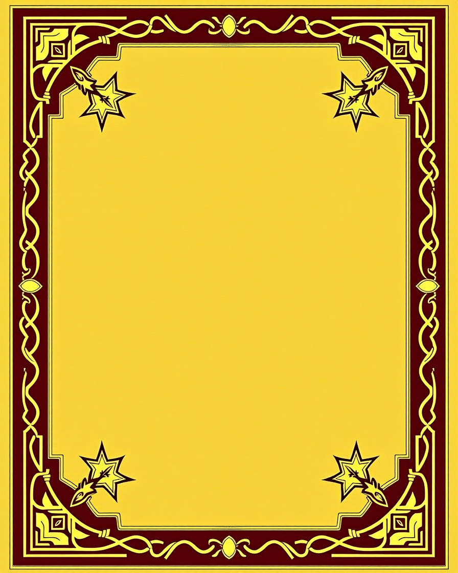 Crimson Gold Ornate Star Frame Rug