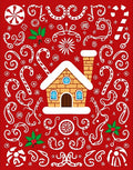 Whimsical Festive Gingerbread House Red Rug