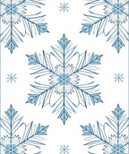 Winter Blue Snowflake Tile Rug