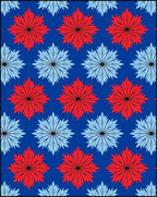Crimson Azure Starburst Repeat Rug