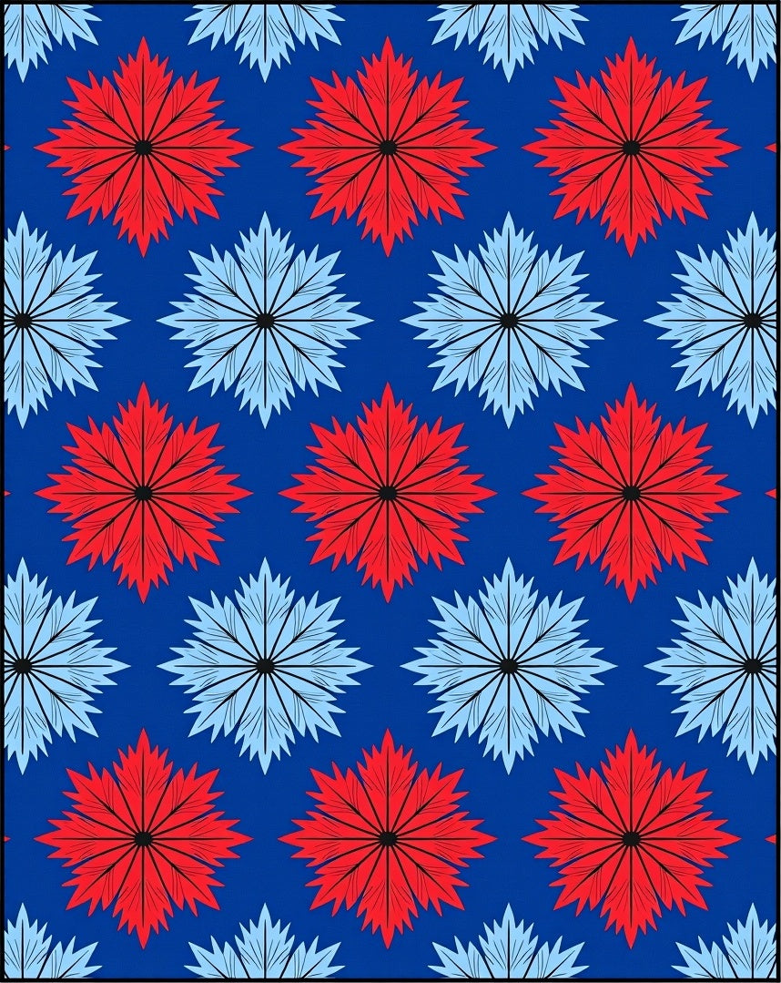 Crimson Azure Starburst Repeat Rug