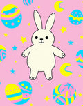 Whimsical Bunny Stars and Eggs Rug