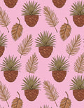 Pink Tropical Palm Leaves Rug
