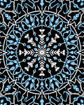 Black And White Blue Snowflake Mandala Rug
