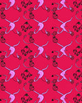 Crimson Pink Floral Ribbon Swirl Rug