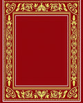 Gold Leaf Vine Scroll Border Rug