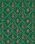 Pink Pine Tree Swirl Green Rug