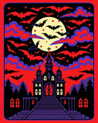 Spooky Church Bats Moon Halloween Night Rug