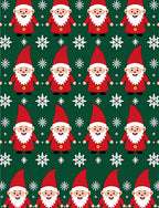 Red Gnome Snowflake Christmas Rug