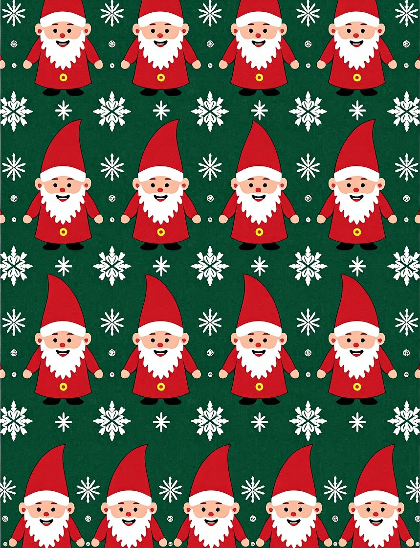 Red Gnome Snowflake Christmas Rug