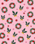 Pink Christmas Wreath Berry Garland Rug