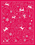 Whimsical White Deer Snowflakes Swirls Rug