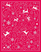Whimsical White Deer Snowflakes Swirls Rug
