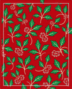 Classic Red Floral Vine Arrangement Rug