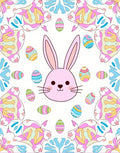Pink Easter Bunny Eggs Mandala Rug