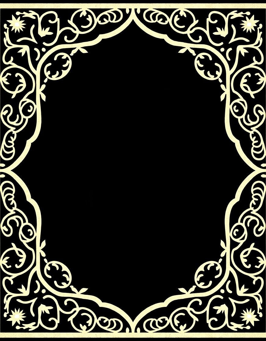 Creamy White Botanical Frame Rug