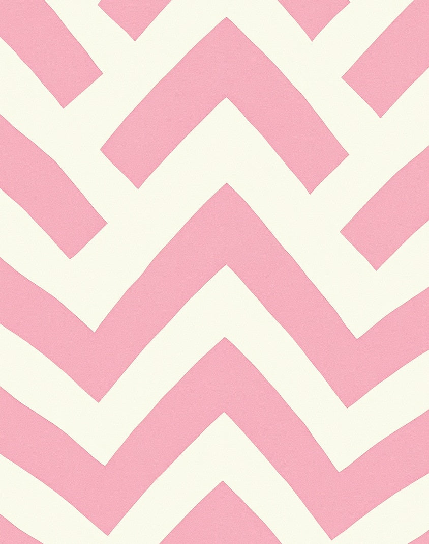 Chic Pink Chevron Stripe Rug