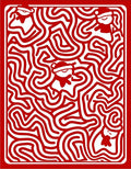 Crimson Santa Maze Characters Rug