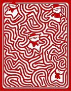 Crimson Santa Maze Characters Rug