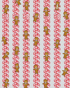 Gingerbread People Red Repeating Pattern Rug