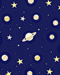 Dark Blue Celestial Starry Planets Rug