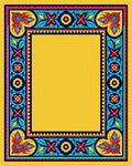 Vibrant Yellow Floral Border Rug