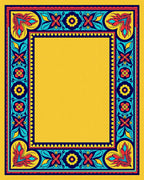Vibrant Yellow Floral Border Rug
