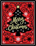 Crimson Christmas Tree Snowflakes Medallion Rug