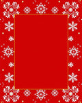 Red Snowflake Border Rug