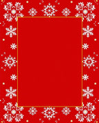 Red Snowflake Border Rug
