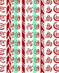 Red White Spiral Stripe Collage Rug