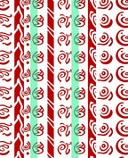 Red White Spiral Stripe Collage Rug