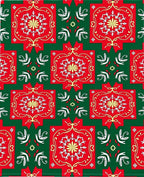 Crimson White Yellow Floral Medallion Rug