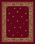 Deep Red Starry Night Regal Border Rug